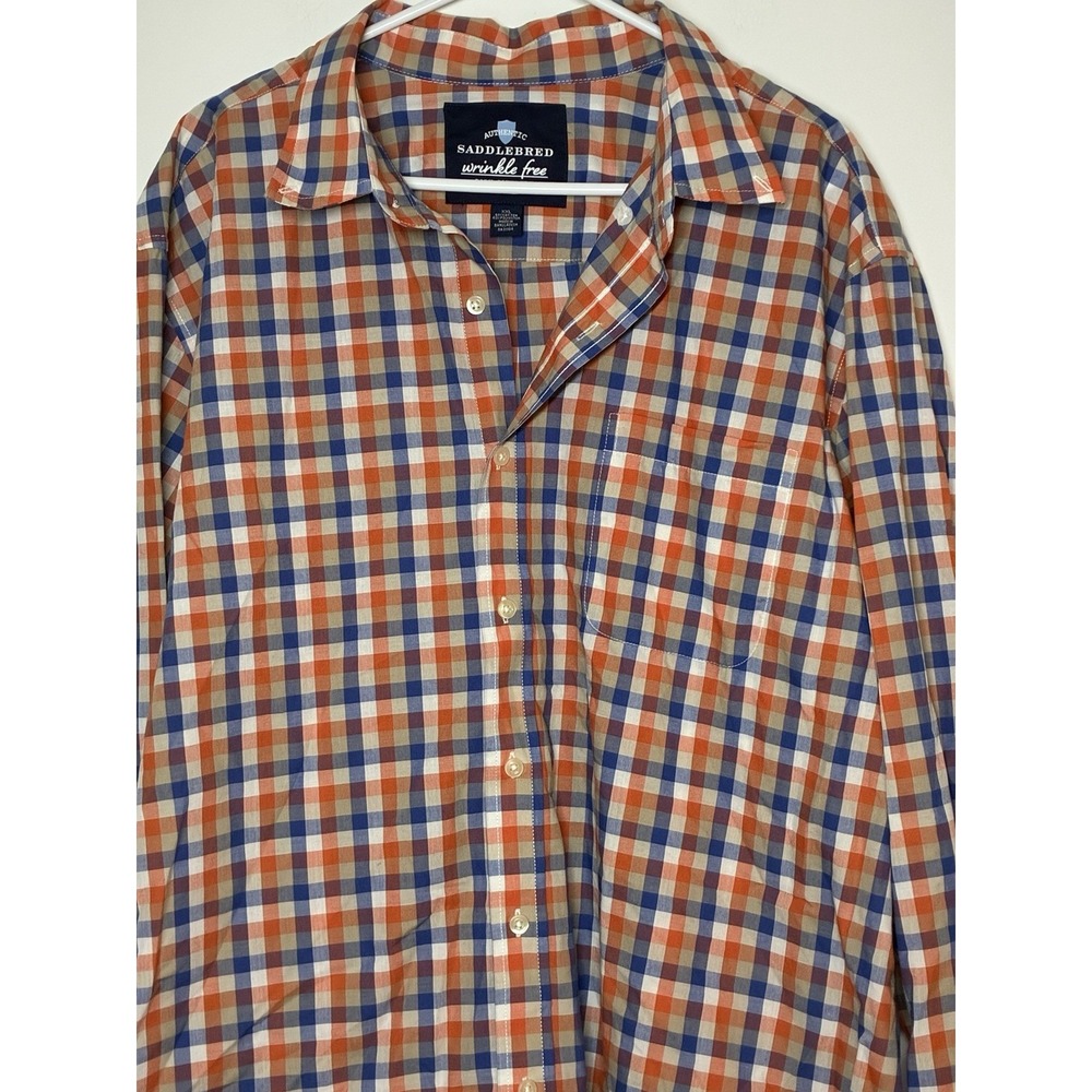 Saddlebred Mens XXL Oxford Plaid Shirt Wrinkle Free Multicolor Preppy Gorpcore
